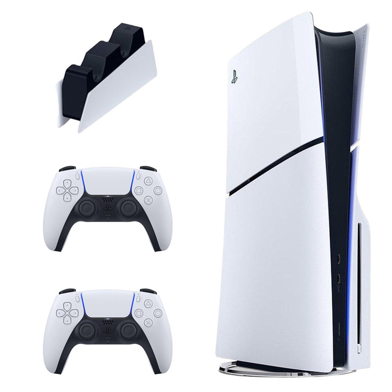 کنسول بازی سونی مدل PlayStation 5 Slim ظرفیت 1 ترابایت ریجن CFI-2116 اروپا به همراه دسته اضافی و پایه شارژر 2