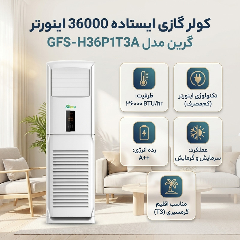 کولر گازی ایستاده 36000 اینورتر گرین مدل َGFS-H36P1T3A 5