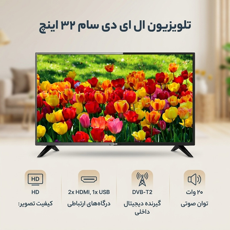 تلویزیون ال ای دی سام الکترونیک مدل UA32C4600TH سایز 32 اینچ 3