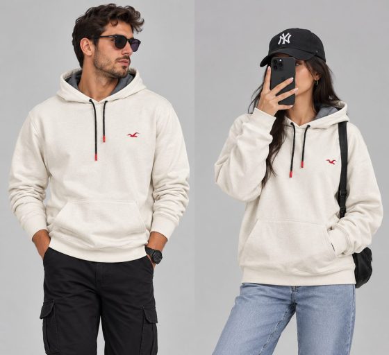 حراج هودی برند Hollister پارچه سه نخ پنبه گرم بالا تو کرک (نو) 3