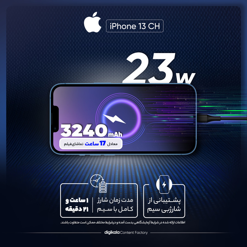 گوشی موبایل اپل مدل iPhone 13 CH دو سیم‌ کارت ظرفیت 128 گیگابایت و رم 4 گیگابایت - نات اکتیو 14