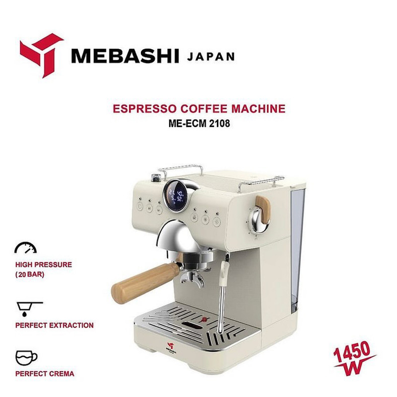 اسپرسو ساز خانگی 1.5 لیتری مباشی مدل ME-ECM2108، نیمه اتوماتیک با مصرف پودر قهوه، مناسب تهیه اسپرسو، کافه لاته، موکا، کاپوچینو، 7