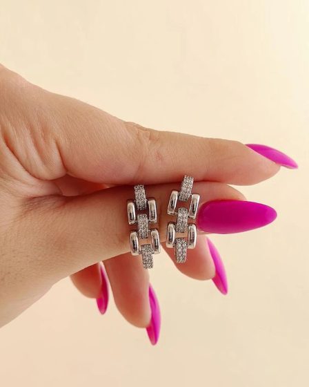 نیم ست سفید رولکس نگین دار ژوپینگ (با زنجیر) 2