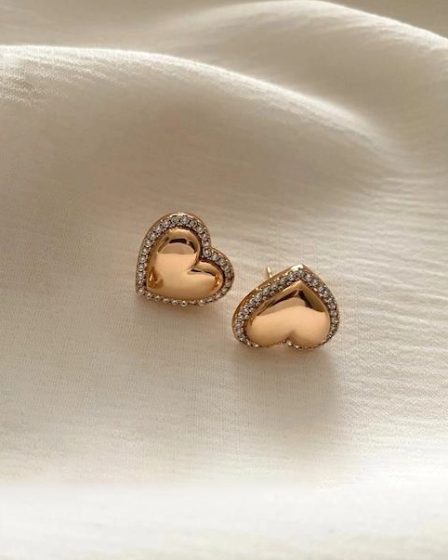 گوشواره میخی قلب و نگین ژوپینگ 2