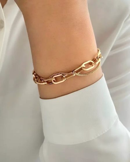 دستبند دو لاین آویز قلب ژوپینگ 4