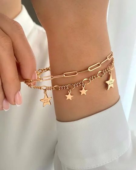دستبند دو لاین آویز ستاره ژوپینگ 3