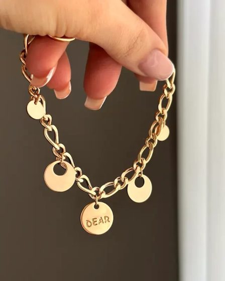 دستبند زنجیری آویز پولکی Dear ژوپینگ 3