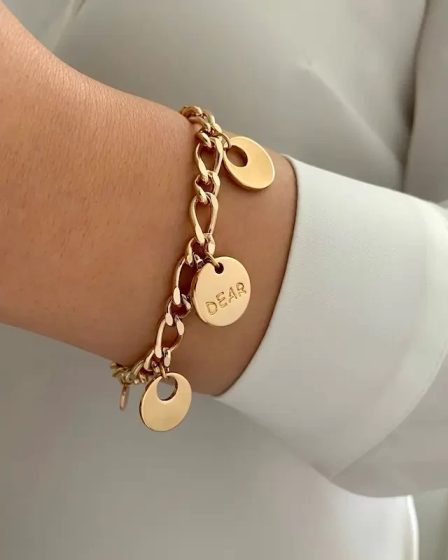 دستبند زنجیری آویز پولکی Dear ژوپینگ 4