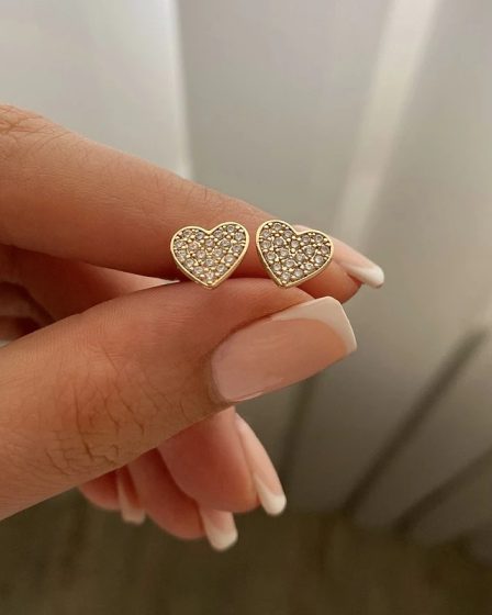 گوشواره میخی قلب نگیندار ژوپینگ 2