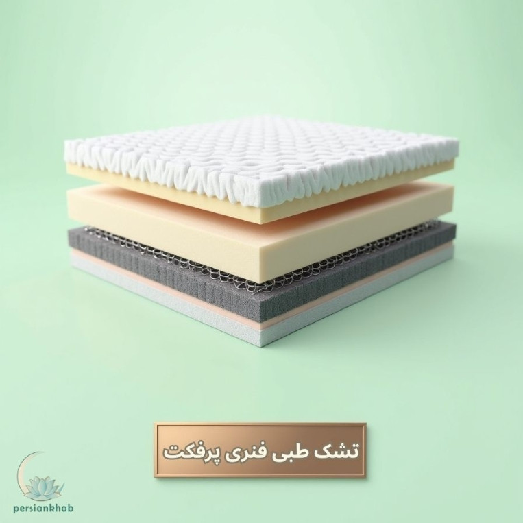 تشک طبی فنری رویال مدل پرفکت دو نفره سایز 200×160 سانتی متر 3