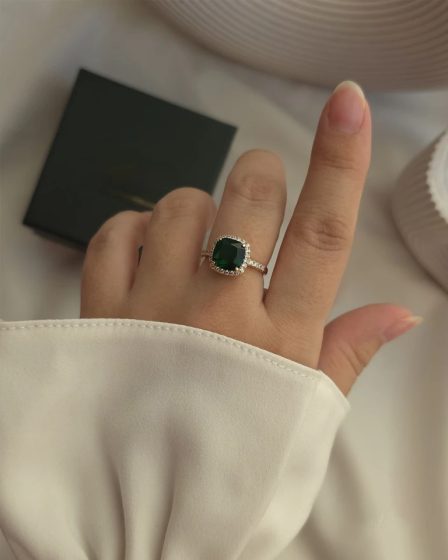 انگشتر نگین سبز شارن ژوپینگ 2