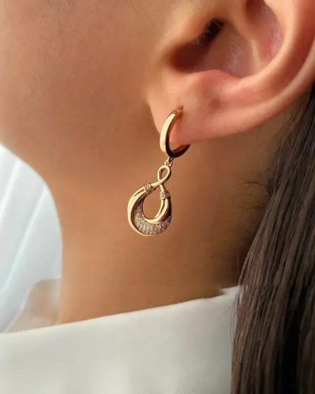 نیم ست موج نگین دار ژوپینگ (با زنجیر) 3