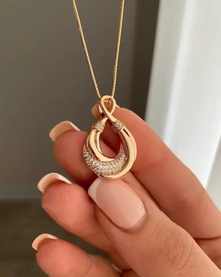 نیم ست موج نگین دار ژوپینگ (با زنجیر) 4