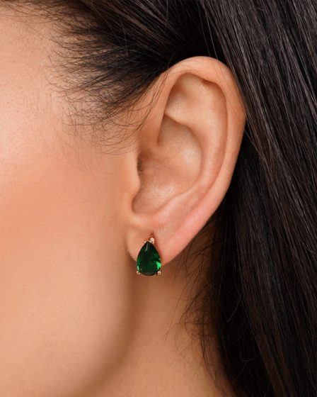 گوشواره حلقه ای نگین اشکی ژوپینگ 2