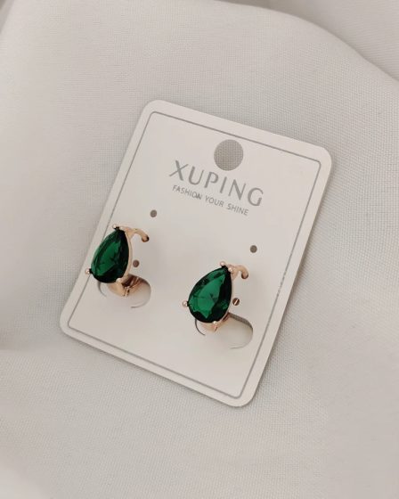 گوشواره حلقه ای نگین اشکی ژوپینگ 3