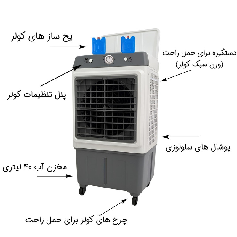 کولر آبی سلولزی 2800 مدل جا یخی دار 3