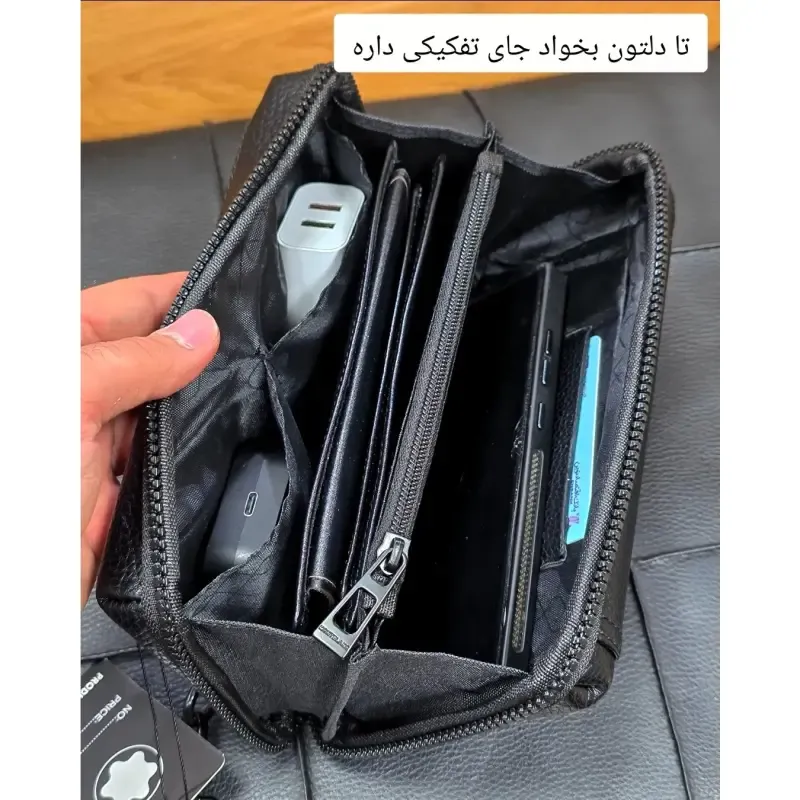 کیف دستی پاسپورتی مونت بلانک چرم وارداتی 4