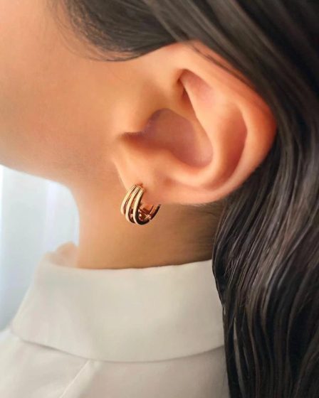 گوشواره حلقه ای سه لاین ژوپینگ 3