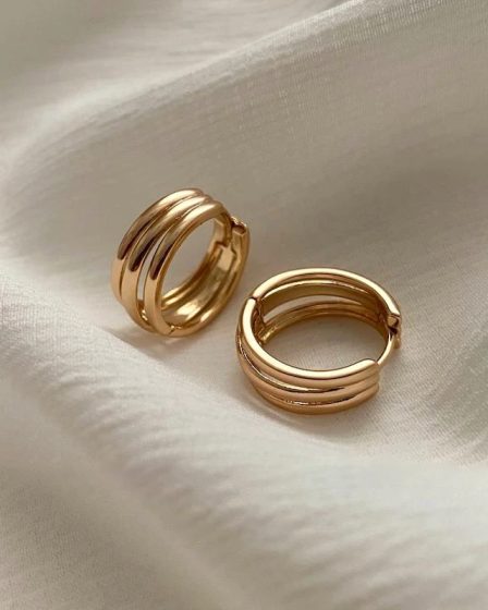 گوشواره حلقه ای سه لاین ژوپینگ 5