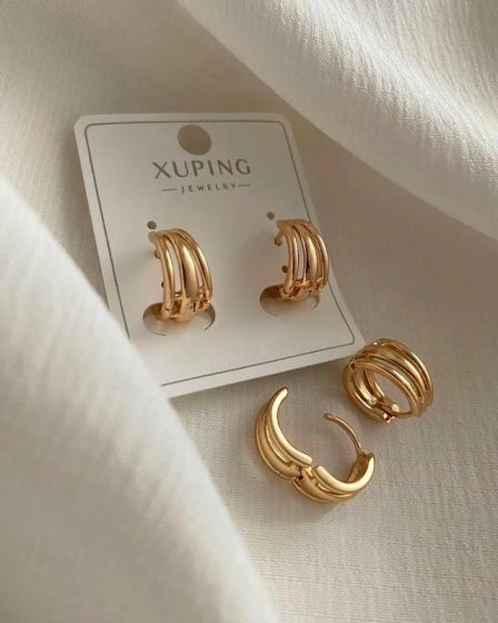 گوشواره حلقه ای سه لاین ژوپینگ 6