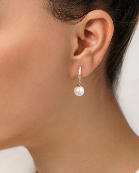 گوشواره حلقه ای نگین و مروارید ژوپینگ 3