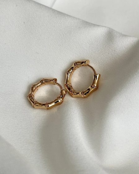گوشواره حلقه ای طرح بامبو ژوپینگ 3