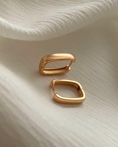 گوشواره آینه ای مربع بزرگ ژوپینگ 2