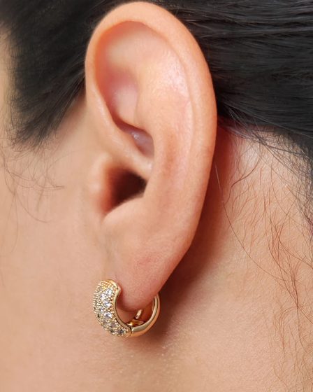 گوشواره آینه ای فول نگین ژوپینگ 4