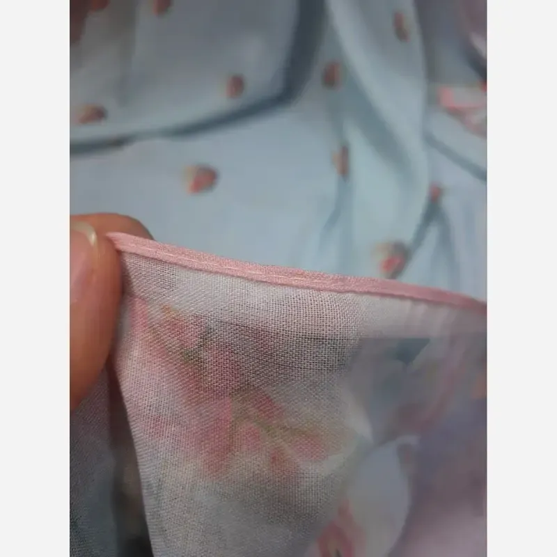 روسری نخ کاستوم طرح تبسم قواره بزرگ 140x140 سیتو صورتی آبی 5