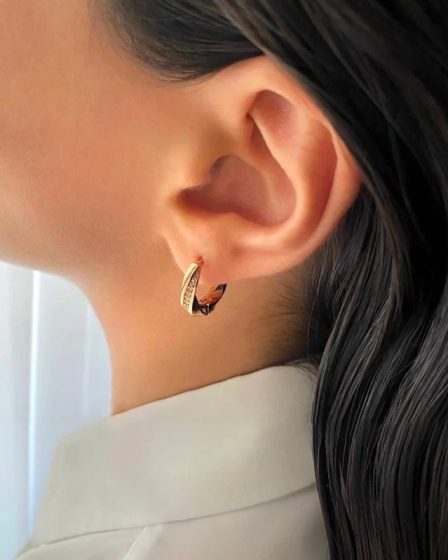 گوشواره موج نگین دار ژوپینگ 2