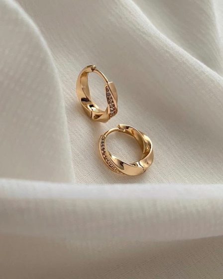 گوشواره موج نگین دار ژوپینگ 3