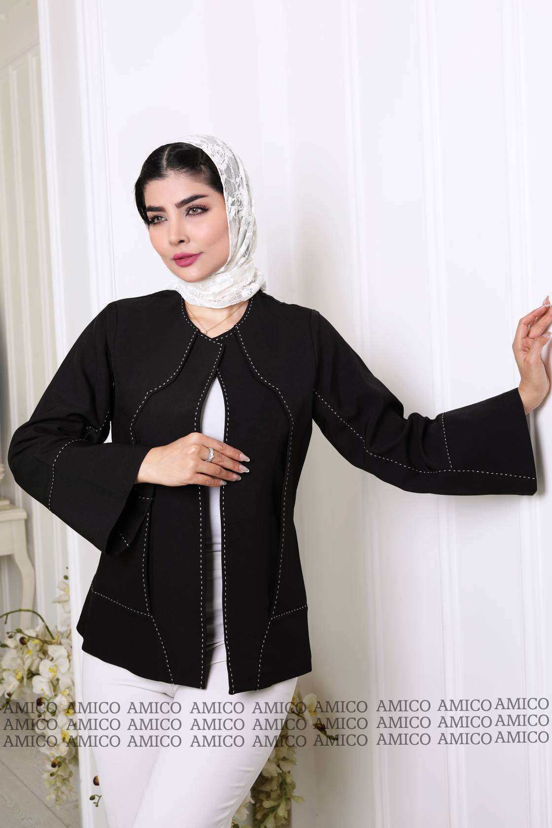 کراپ کت پارچه سوپر بزیاق شلال دوزی محراب 2