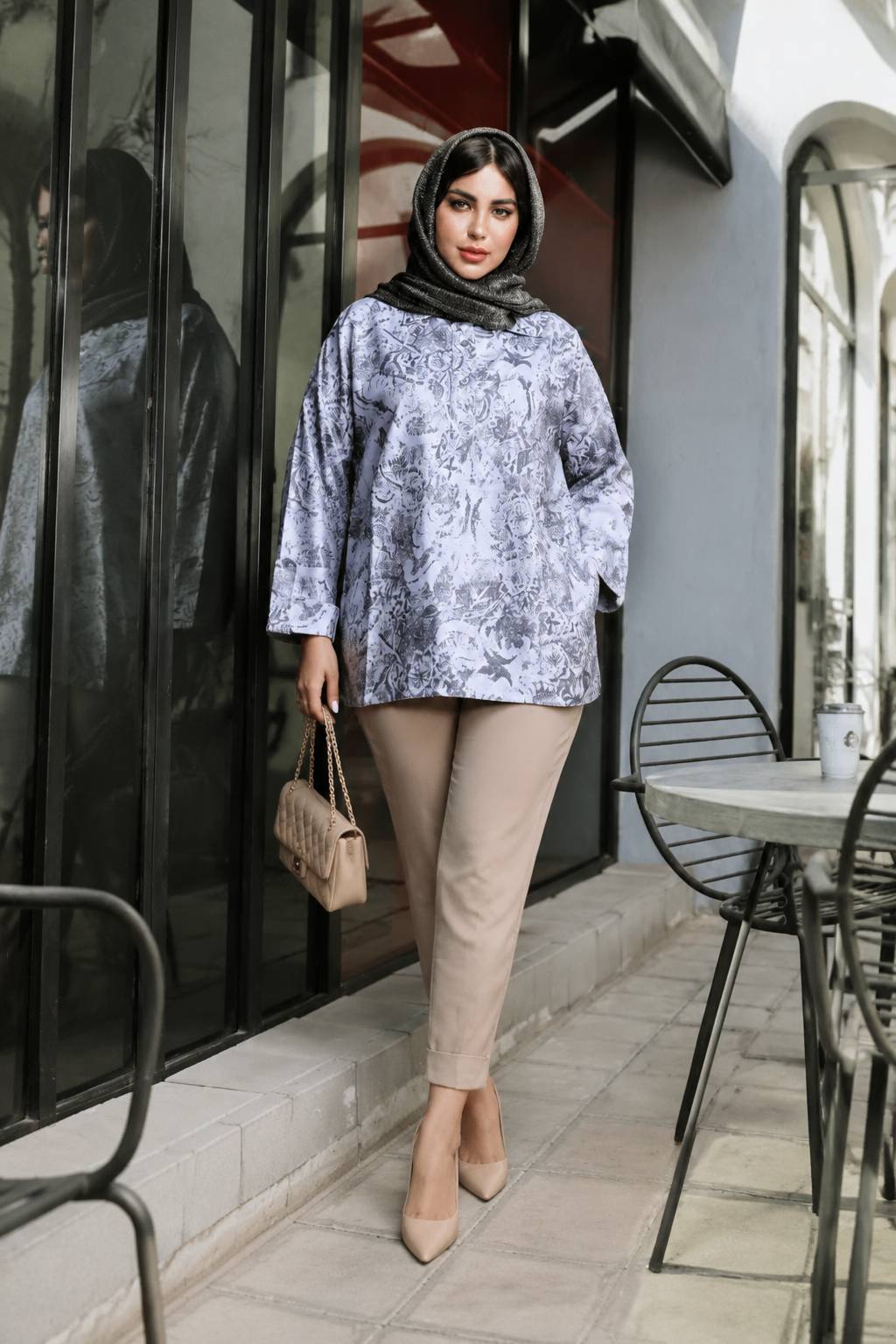 شومیز پارچه صوفیا چاپی جلو بسته 2