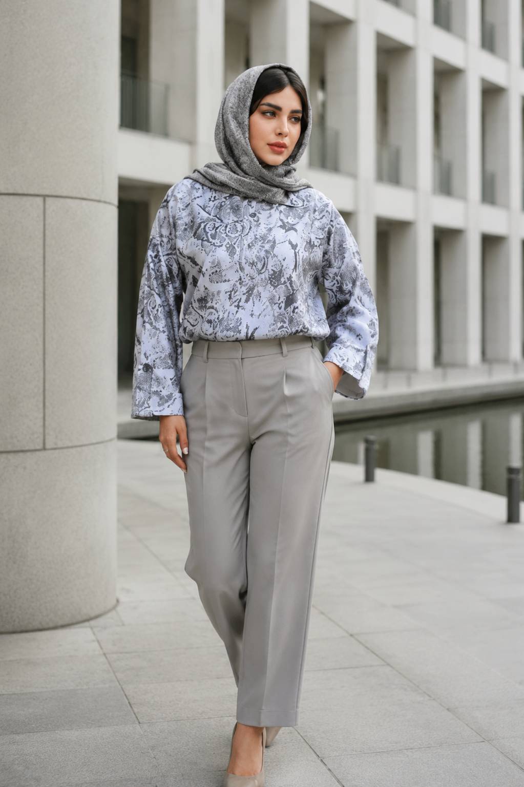 شومیز پارچه صوفیا چاپی جلو بسته