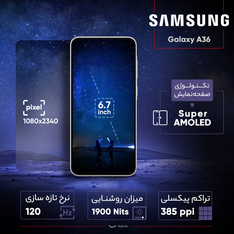 گوشی موبایل سامسونگ مدل Galaxy A36 دو سیم کارت ظرفیت 128 گیگابایت و رم 8 گیگابایت - ویتنام da9d 12