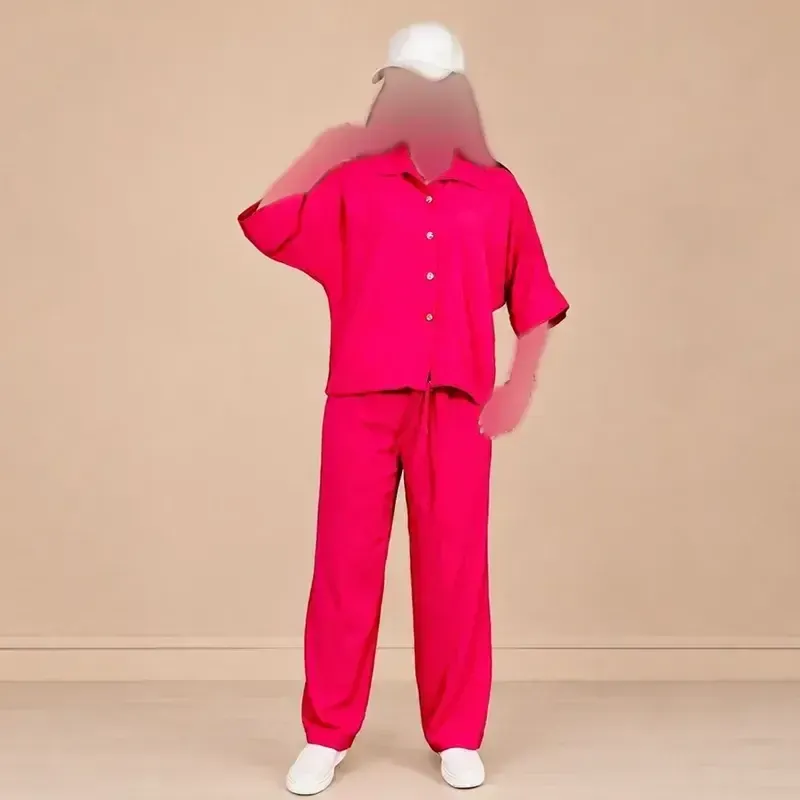 ست شومیز و شلوار زنانه پارچه لینزی 2