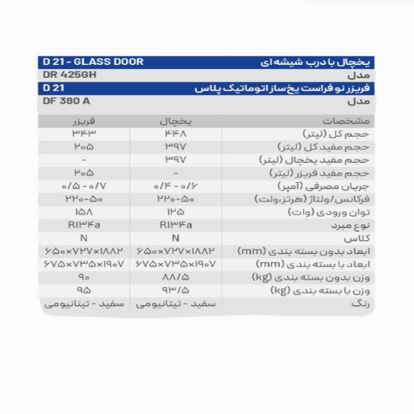 یخچال وفریز دو قلو 40 فوت سی یلو مدل D21 3