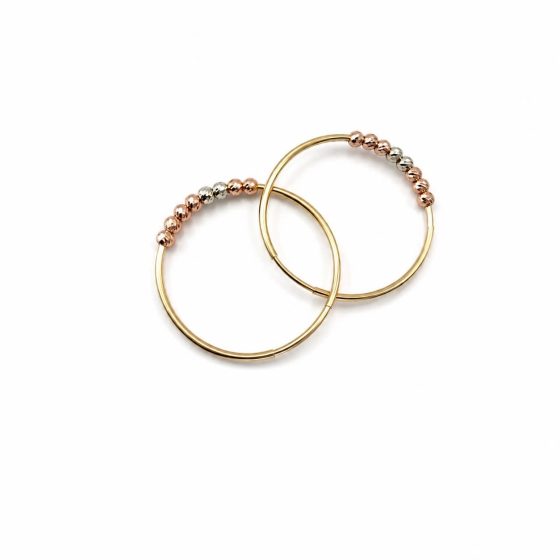 گوشواره حلقه ای چند گوی وزن 1/290 گرم اقساطی ارسال رایگان 2