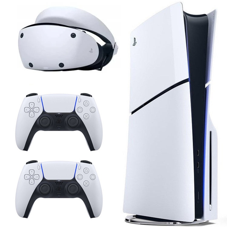 کنسول بازی سونی مدل PlayStation 5 Slim ظرفیت 1 ترابایت ریجن 2016A اروپا به همراه دسته اضافی و هدست VR2 4